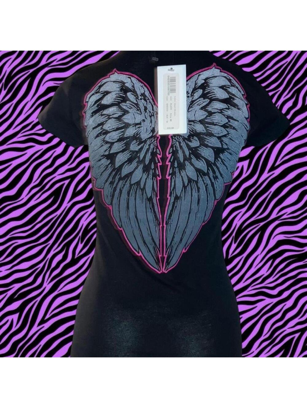 Hustler Apparel Women's Black and Multi Tshirt